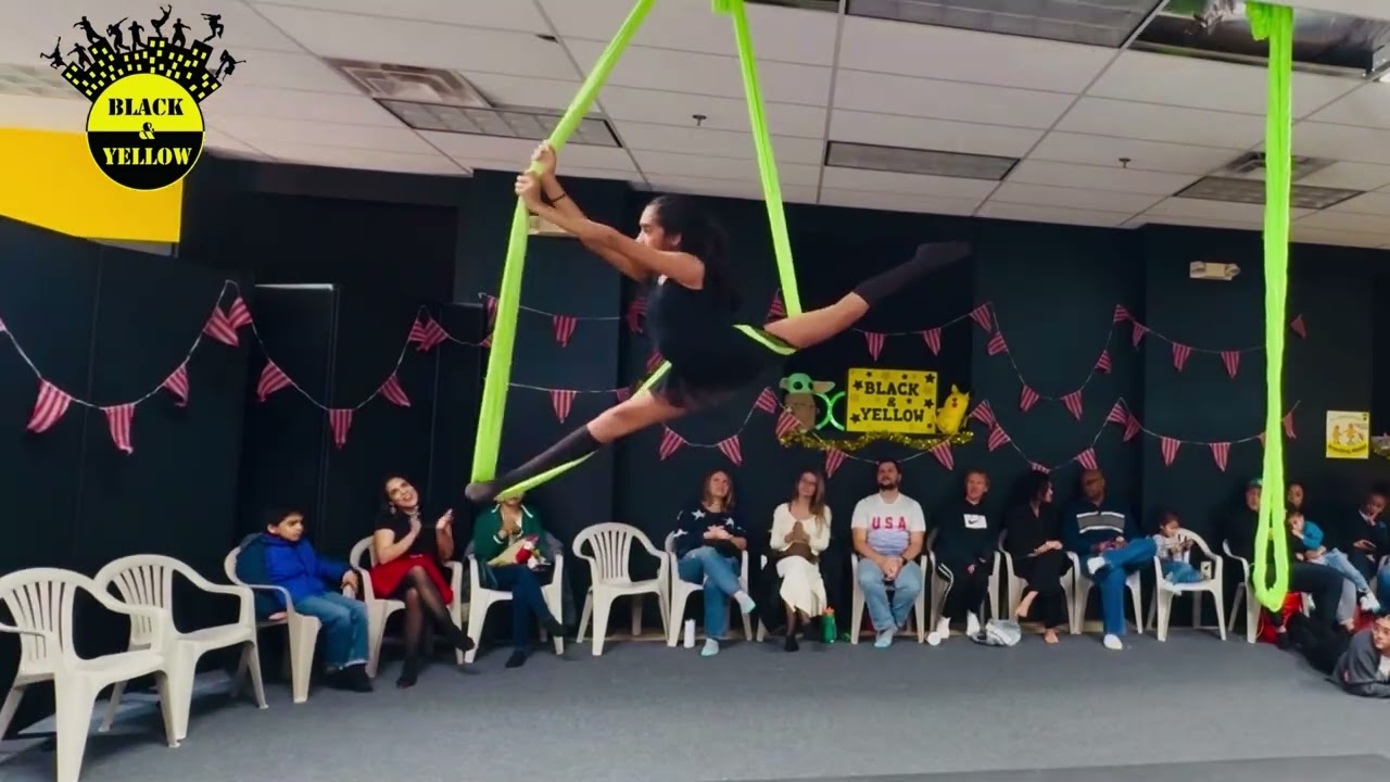 Aerial Lyra & Aerial Silks at Black & Yellow Dance and Circus School :)