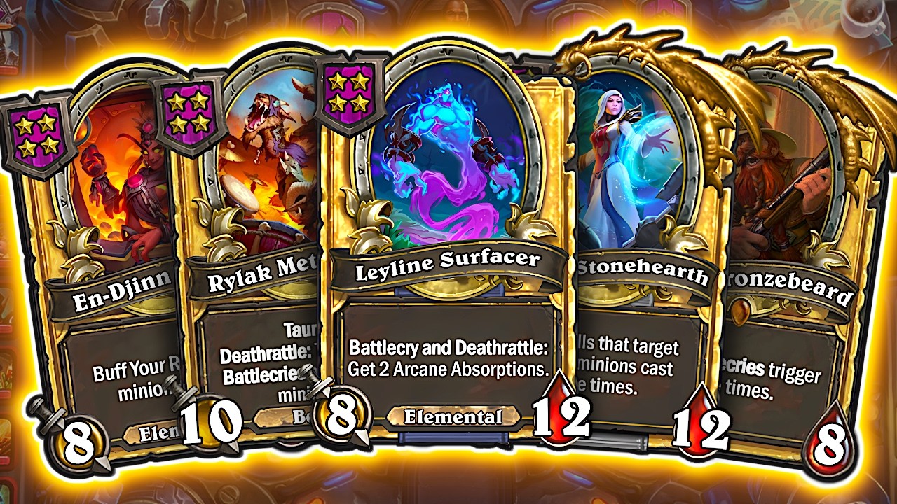 Full GOLDEN Elemental Highroll (Super Lucky Game!) | Hearthstone Battlegrounds