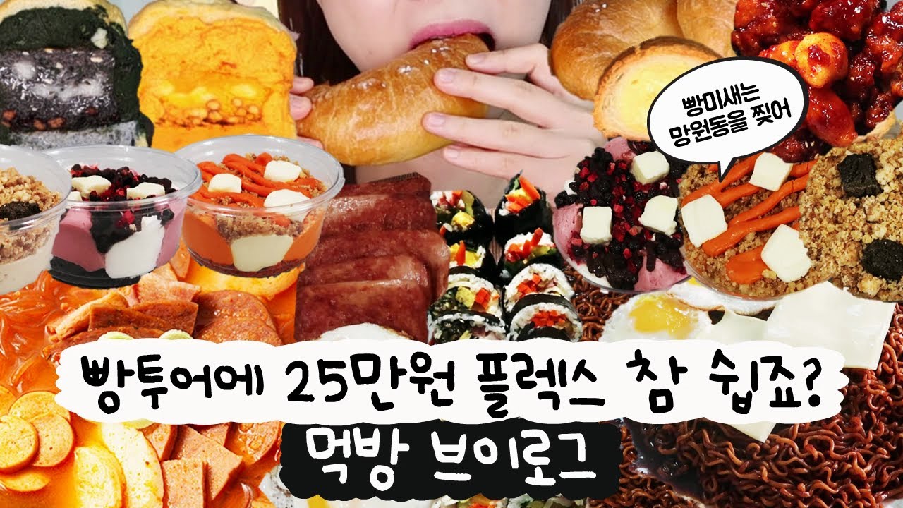[먹방 브이로그] 망원동 빵투어의 후유증😵또 이렇게까지 먹는다고🍩?(브릭베이글, 밀로밀 소금빵, 1994양과점 떠먹케, 디저트먹방, 부대찌개, 짜계치, 김밥, 닭강정)