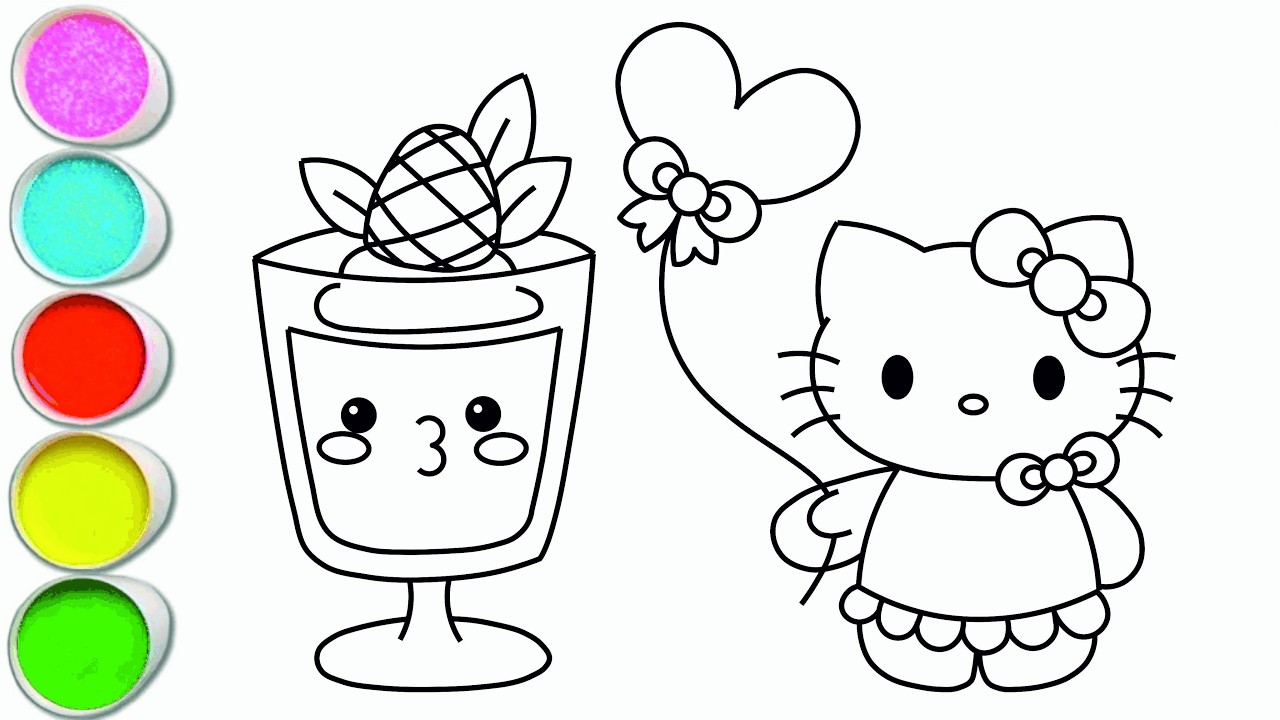 Draw Bride Kitty with a Flower Bouquet