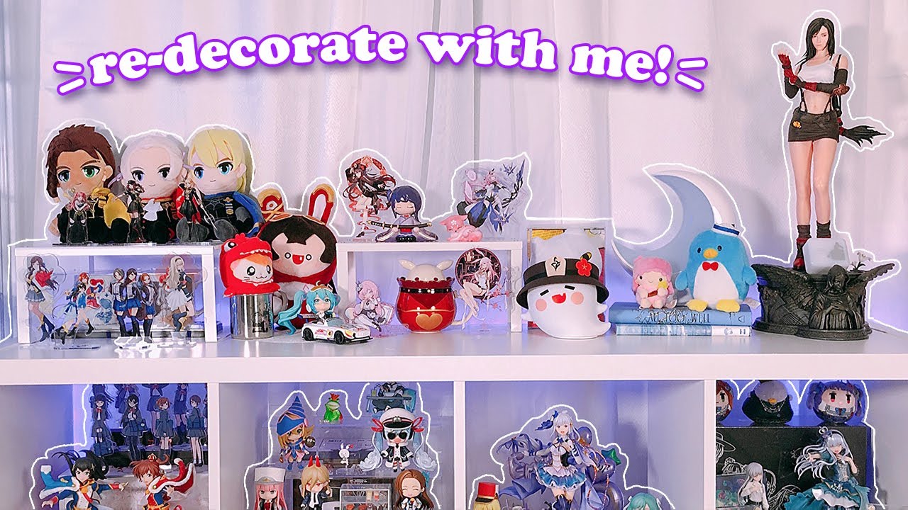 🍥re-decorate my anime shelf with me!