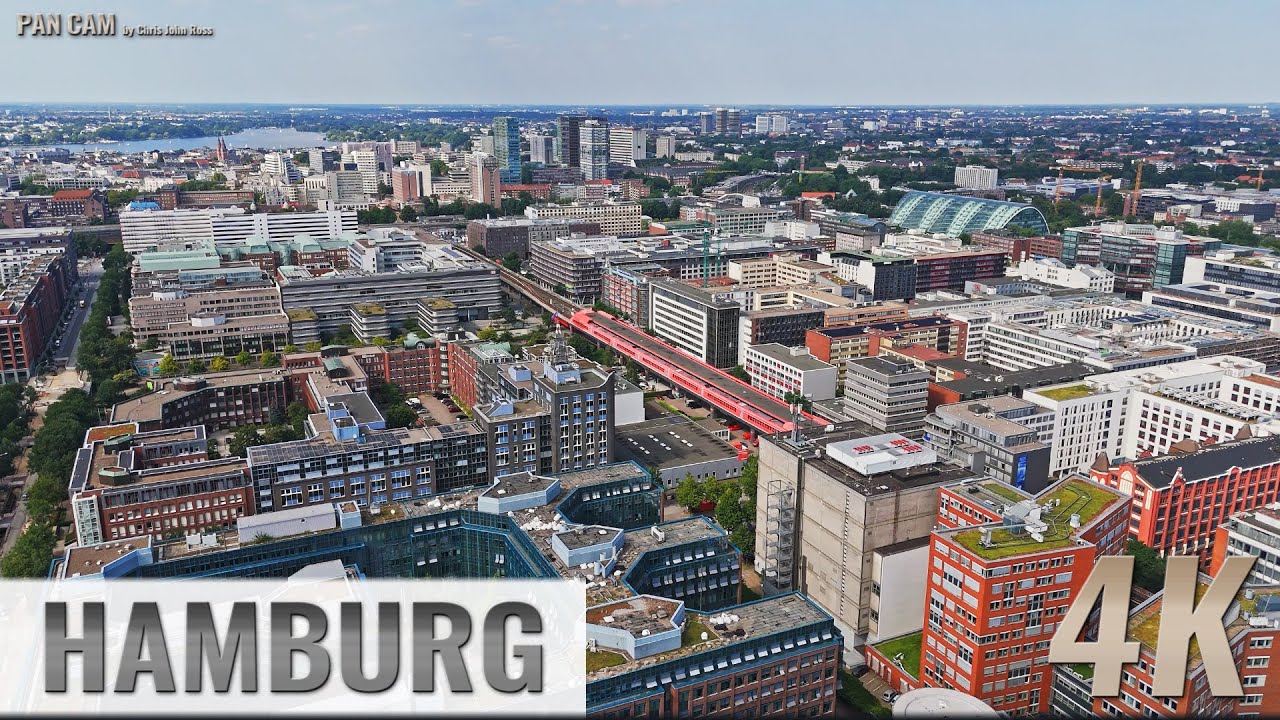 Hamburg, Germany: Hammerbrook - Amsinckstraße, Hammerbrookstraße, Nagelsweg - 4K Luftpanorama - 0435