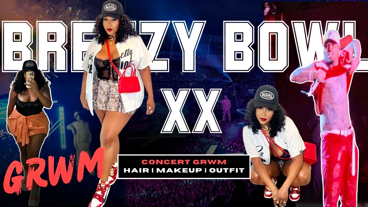 GRWM + Chris Brown Concert | Concert Outfit, Hair & Makeup + Breezy Bowl Highlights | CRYSTAL CHANEL