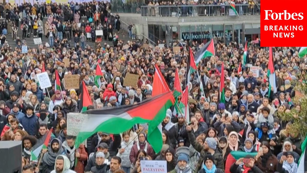 Pro-Palestinian Demonstrators Protest In Stockholm, Sweden, Against Israel