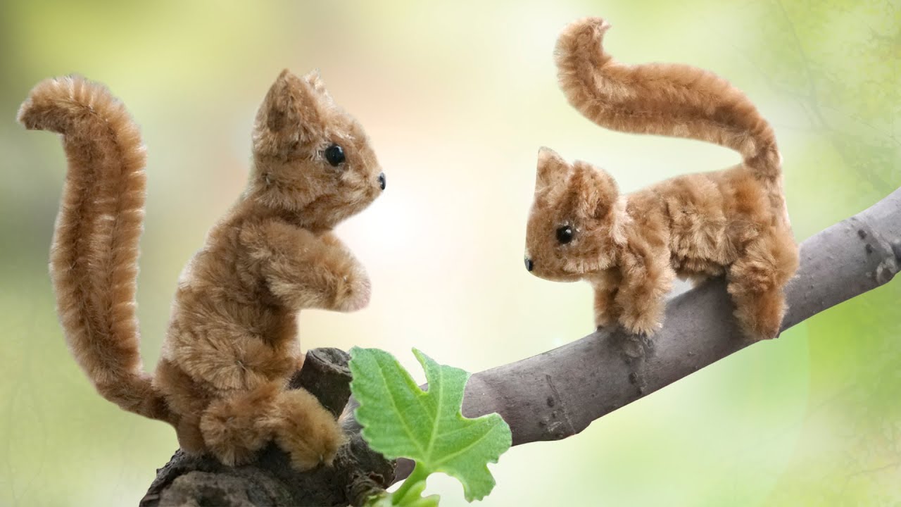 How to make a Mini SQUIRREL out of PIPE CLEANER | Animal Pipe Cleaner Craft Tutorial