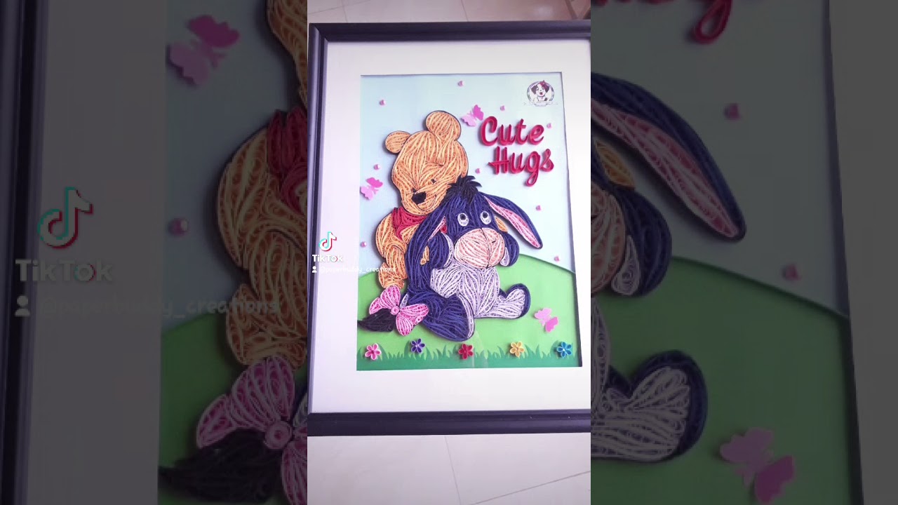 🎊Quilled Cartoon Portraits💫/Disney Cartoons🎀/Winnie the pooh🖼♥️🍃/SUBSCRIBE FOR MORE VIDEOS💕🎊