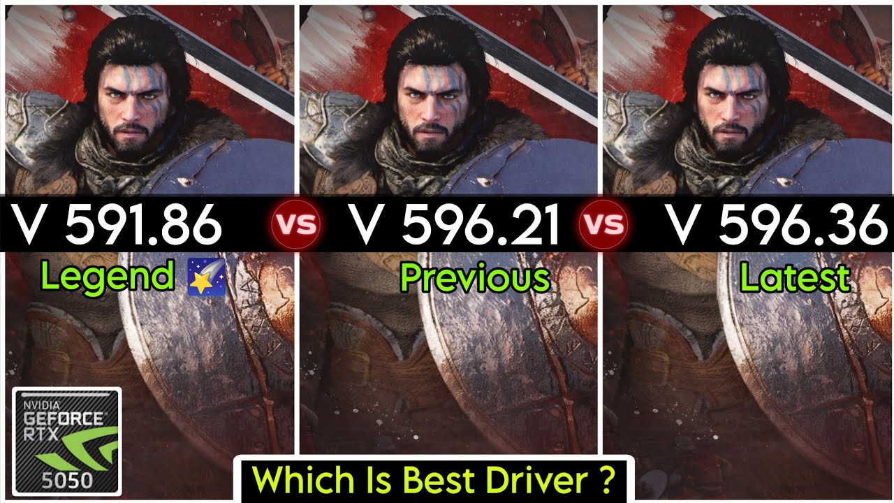 Nvidia Drivers (V 591.86 vs V 596.21 vs V 596.36) | RTX 5050 | Which Is Best Driver ?