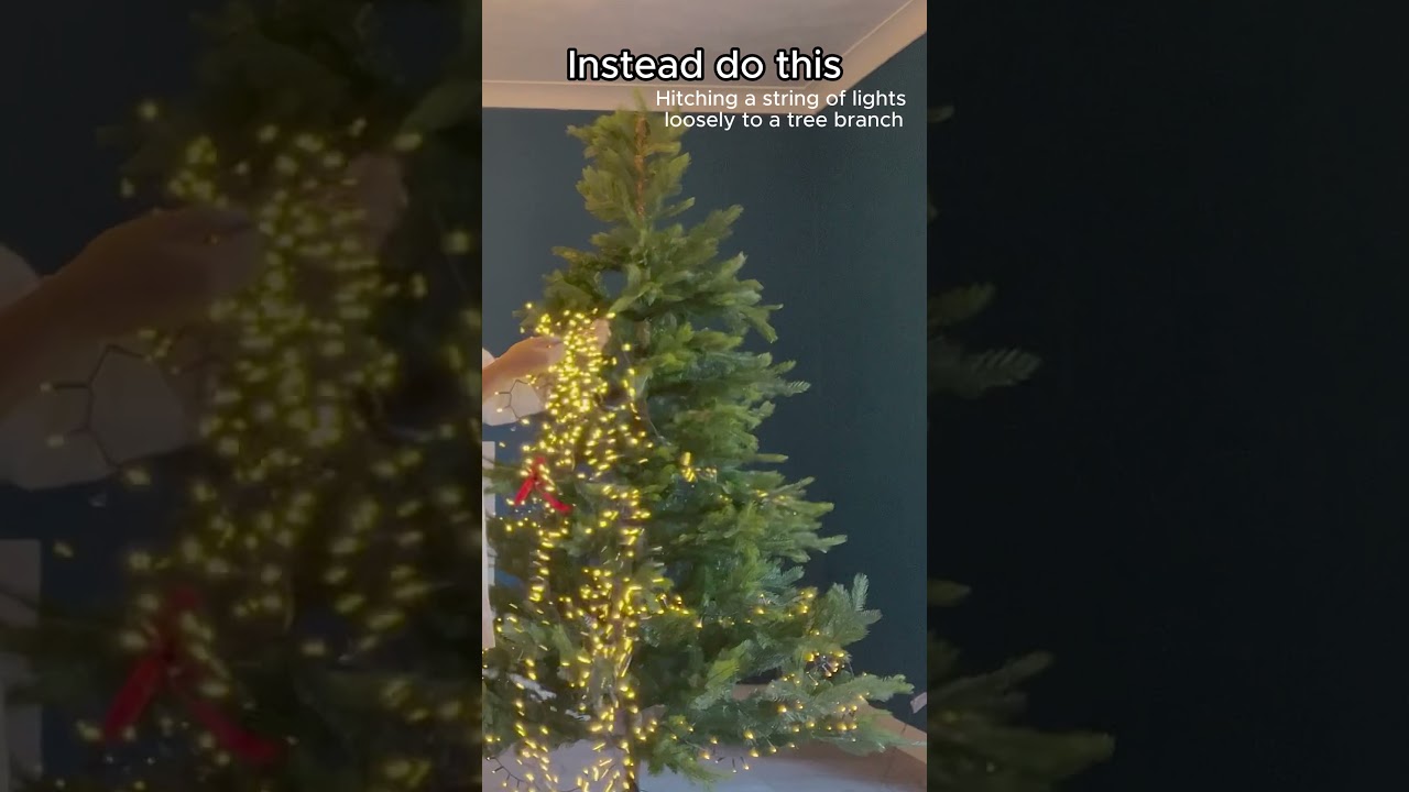 Life Hacks 39--How to properly wrap a string of lights horizontally around a tree? #christmas  #usa