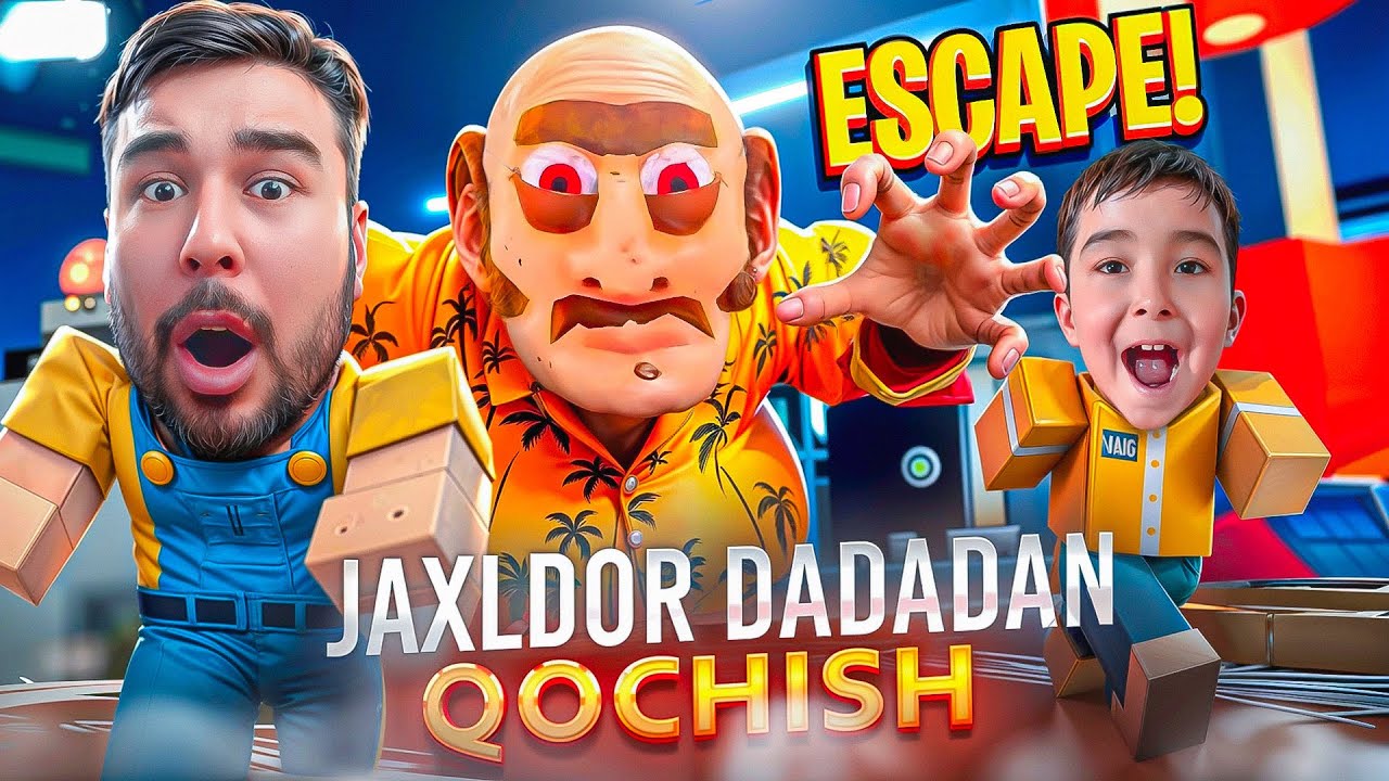 ROBLOX. JAXLDOR O'GAY DADA BIZNI UYGA QAMAB QO'YDI. OTA BOLA BU YERDAN QOCHAMIZ