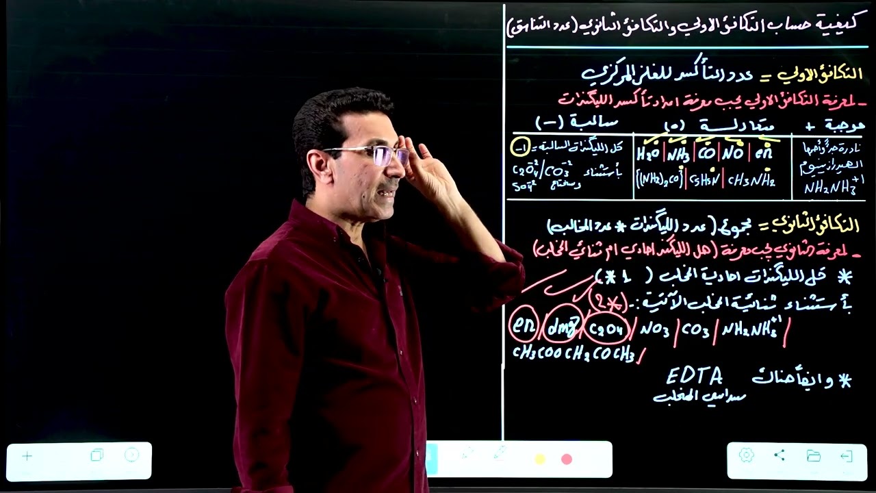 المحاضره الثانيه كيفية حساب التكافؤ الاولي والتكافؤ الثانوي