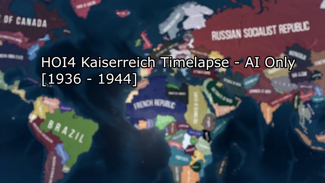 HOI4 Kaiserreich Timelapse - AI Only - 1936 - 1944