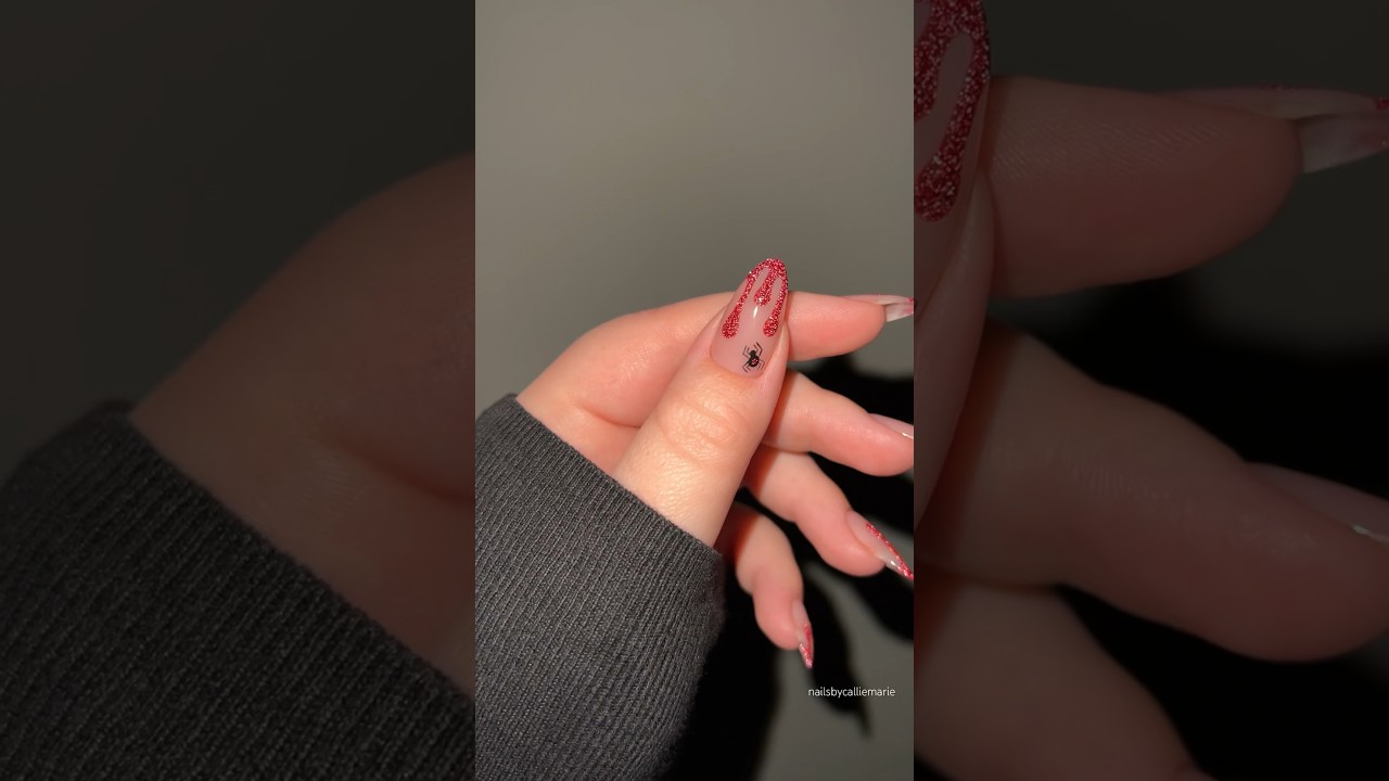Bloody Drip Nails for Halloween Eve 🩸 #nailinspo #halloweennails #nail #naildesign #nailart