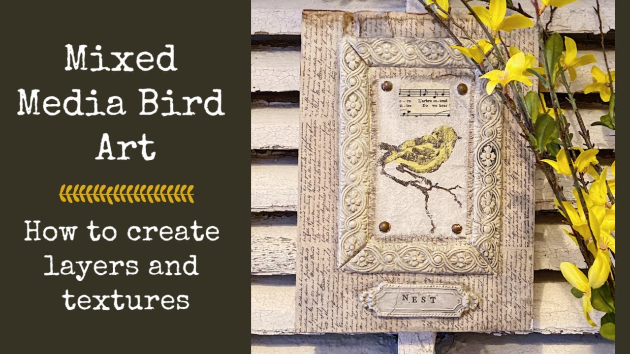 Vintage Multi Media Bird Art