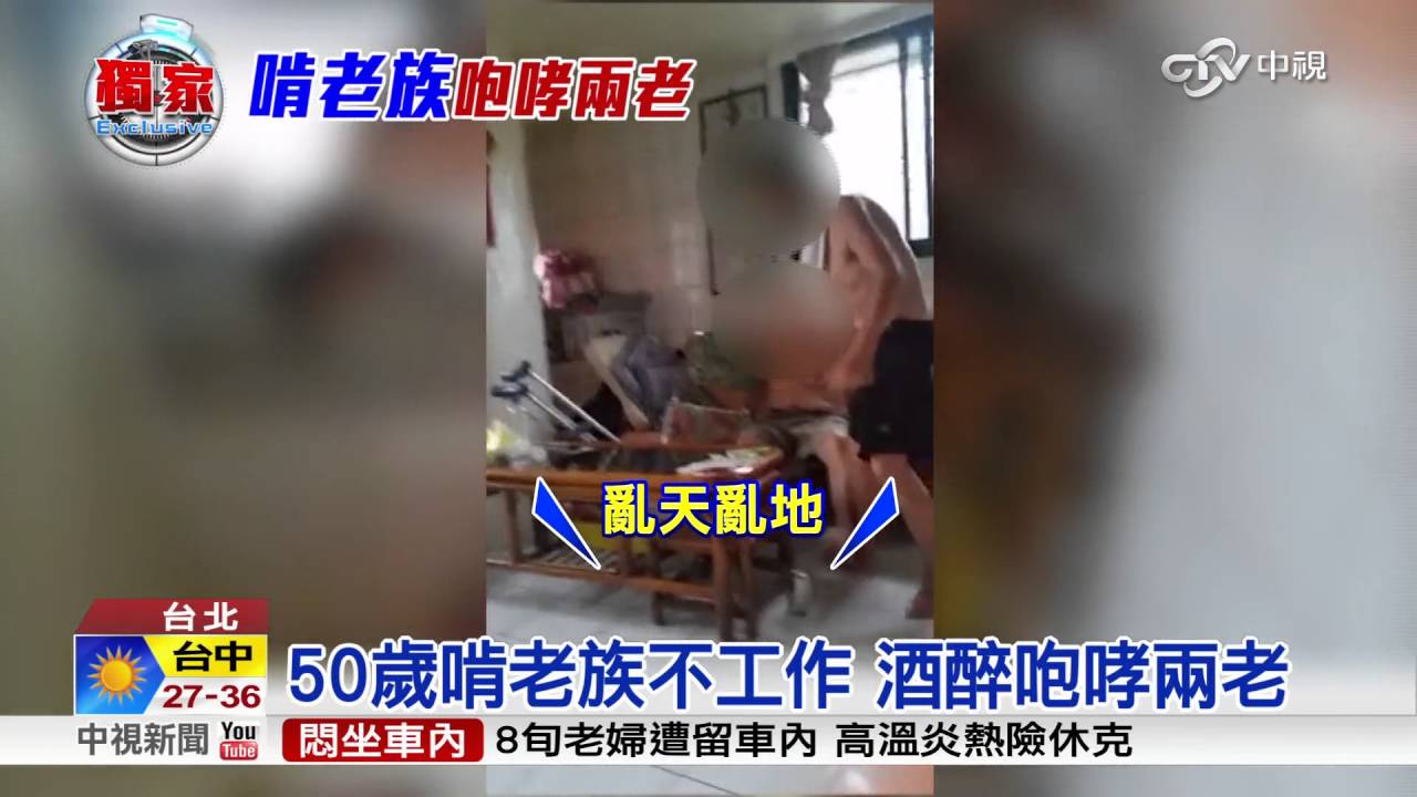 50歲啃老族不工作 酒醉咆哮兩老│中視新聞20160721