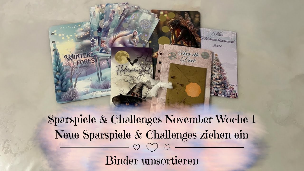 🦋Sparspiele & Challenges November Woche 1 | Neue Sparspiele ziehen ein | Binder umsortieren🦋