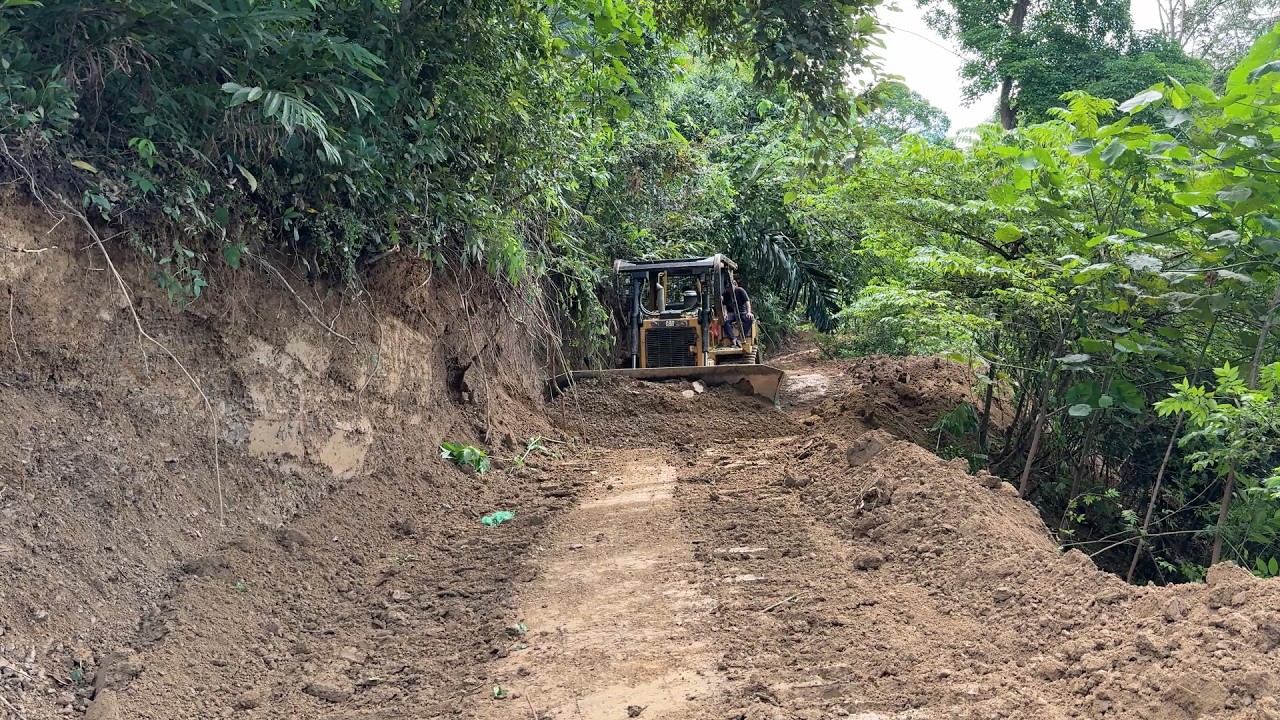 Smooth Road Process by D6R XL Bulldozer Without Obstacles
