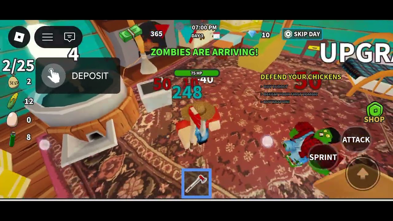roblox aku bertahan dari zombie sambil menanam jagung 