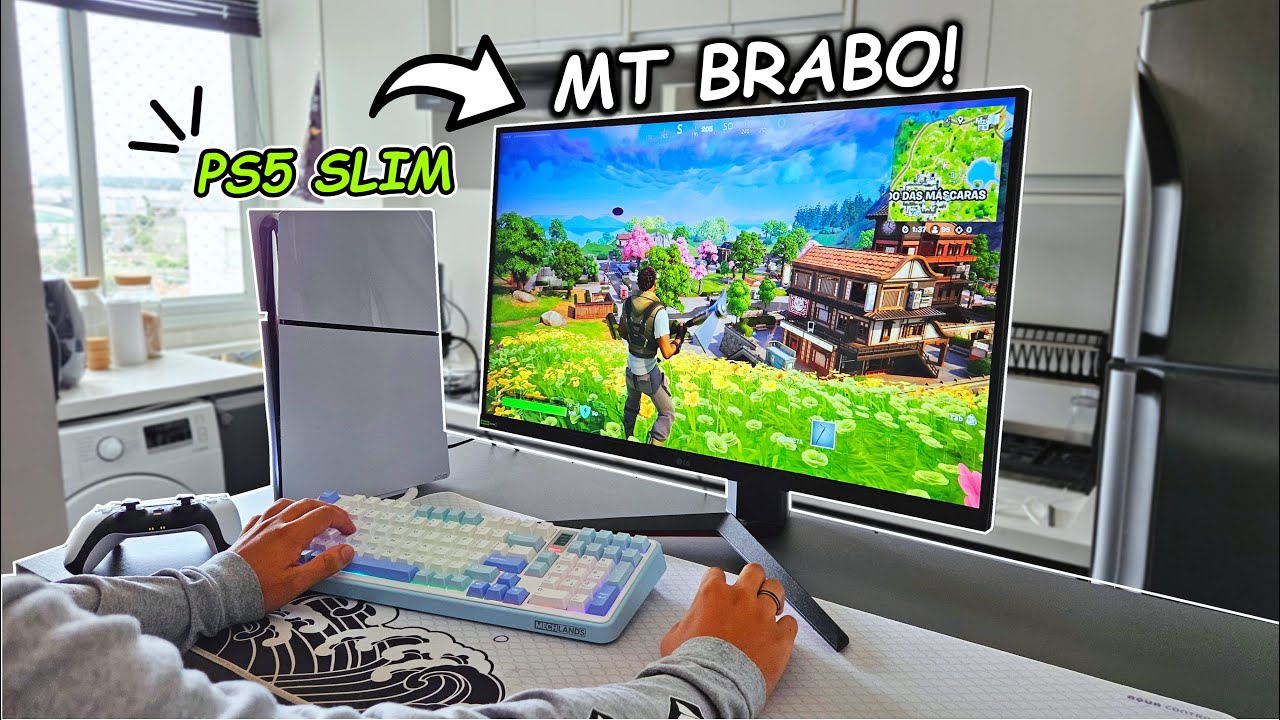 Montei um SETUP GAMER com o PS5 SLIM! (Na cozinha kkk)