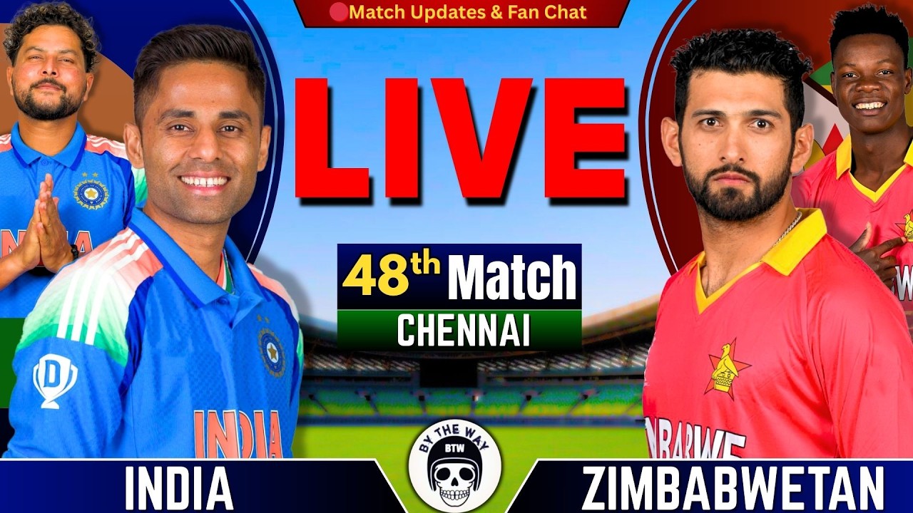 🔴INDIA vs Zimbabwe, 48th Match T20 World Cup | IND vs ZIM Live  | Live Cricket match Today