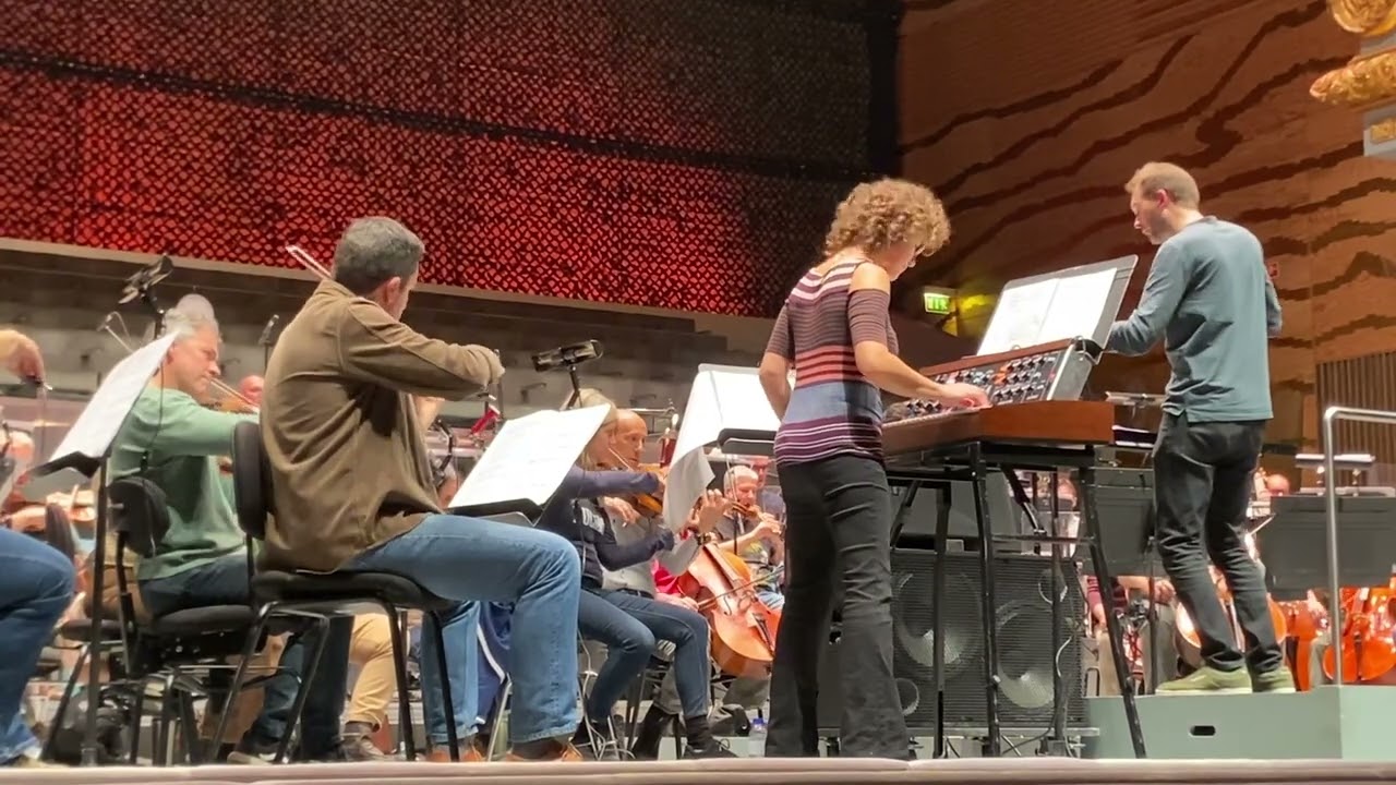 Inna Faliks Rehearsing Concerto for Minimoog Synthesizer