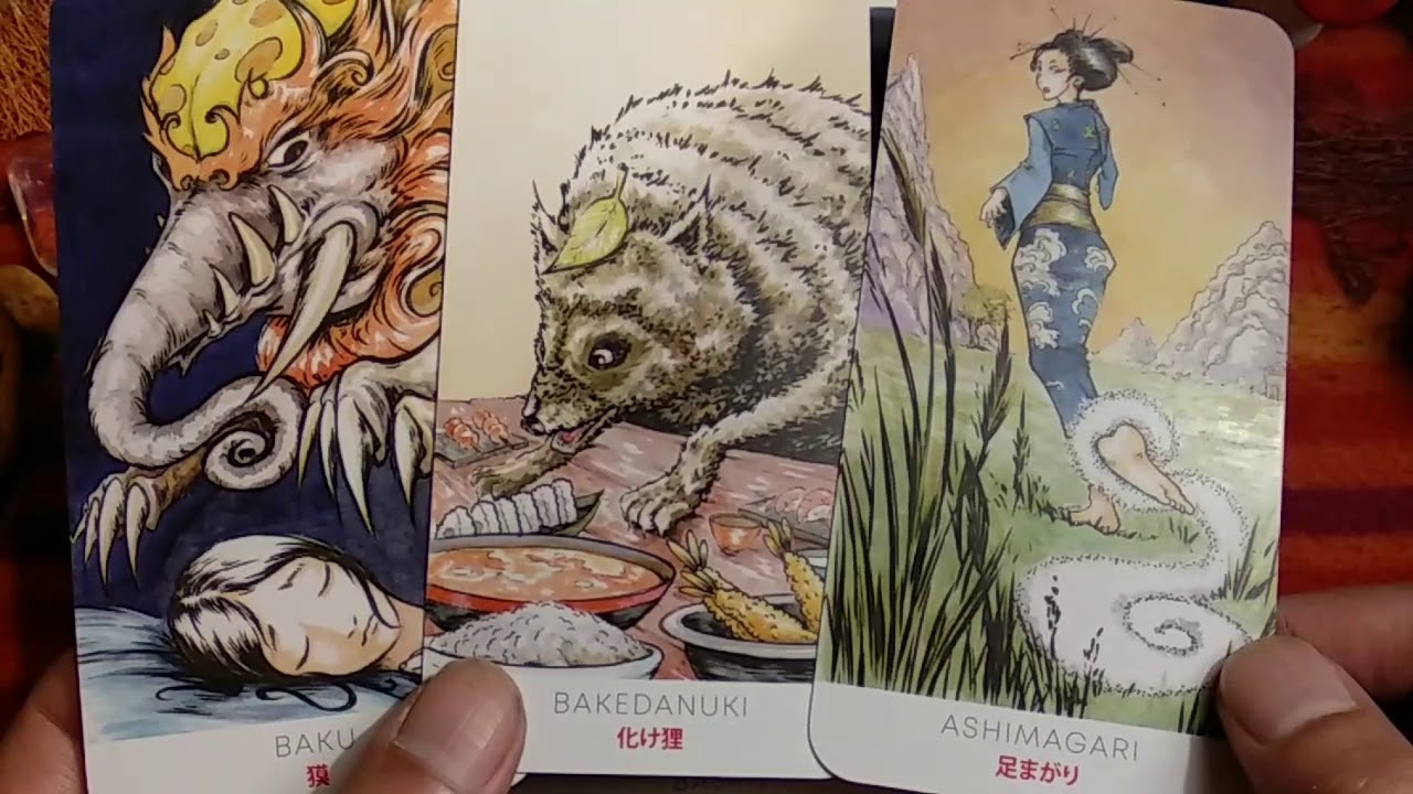 L'oracle des Kami et yōkai de Caroline Duban, illustré par Lawrence Rasson