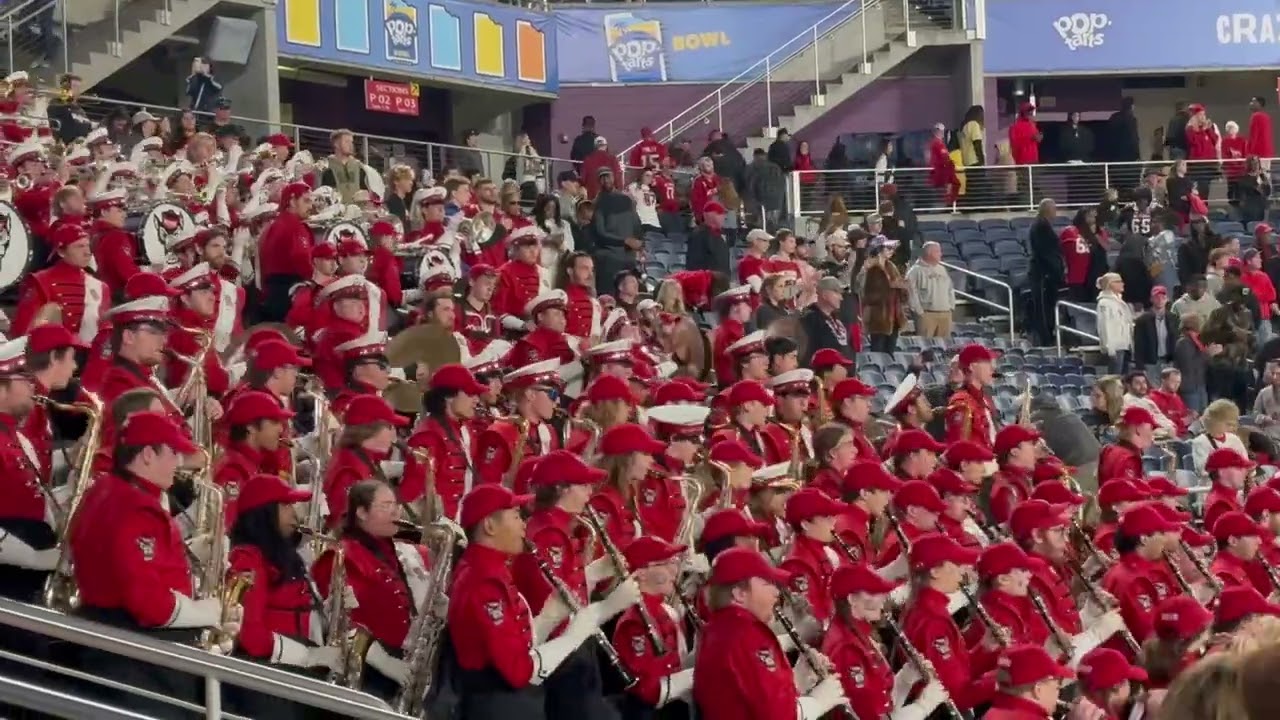 NC State University Marching band plays their fight song.