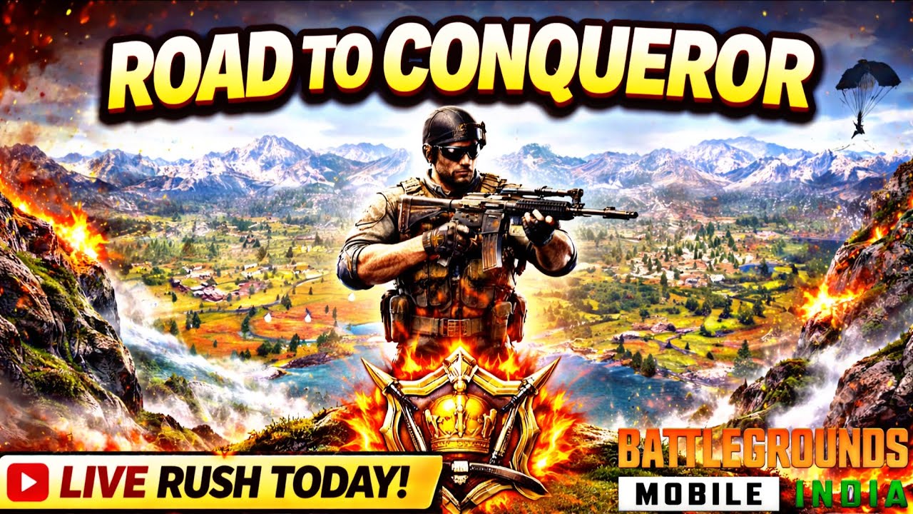 BGMI LIVE 🔴 ROAD TO CONQUEROR | Day 51 Rank Push 👑#BGMILive #RoadToConqueror #BGMI