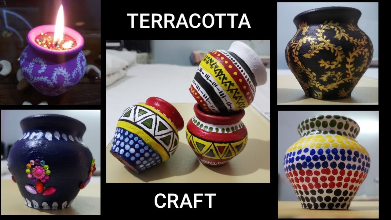 DIY TERRACOTTA POTS GIFTS | TERRACOTTA POTS CANDLES | TERRACOTTA PAINTING TECHNIQUE | FESTIVAL GIFTS