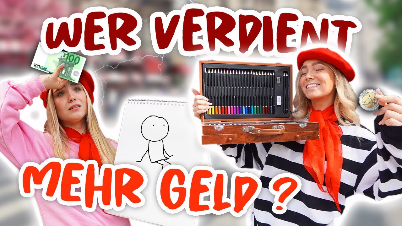 WER verdient MEHR GELD mit Straßenkunst in Paris?🎨🤑|CARAMELLA oder @Julia Beautx