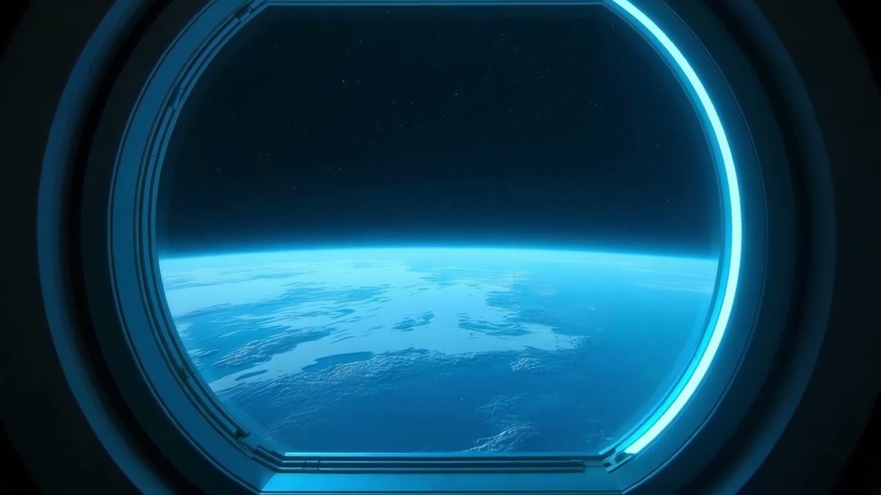 View of Earth from Spaceship Window Zoom Out | Free 4K Sci-Fi Space Footage