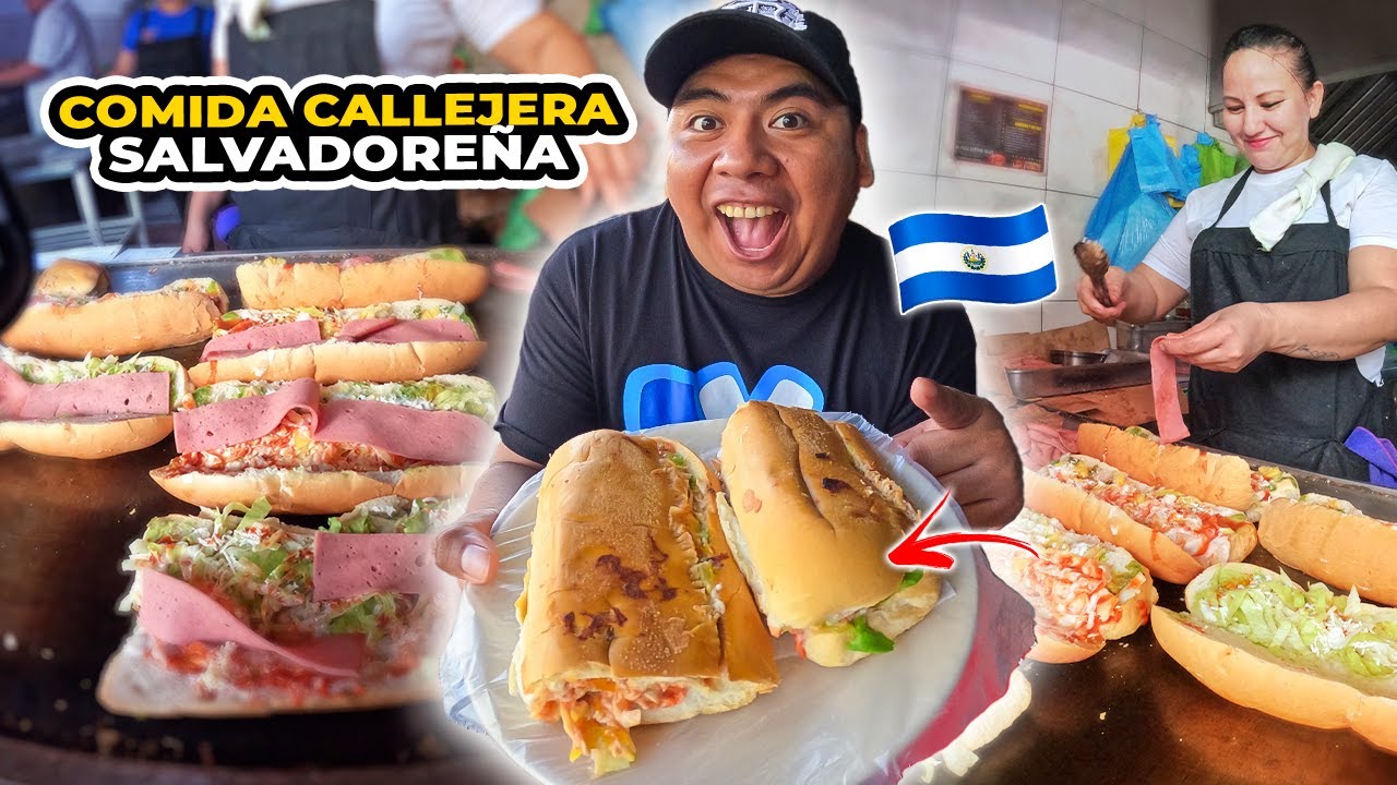🤤PROBANDO la COMIDA CALLEJERA del CENTRO DE SAN SALVADOR *una delicia*