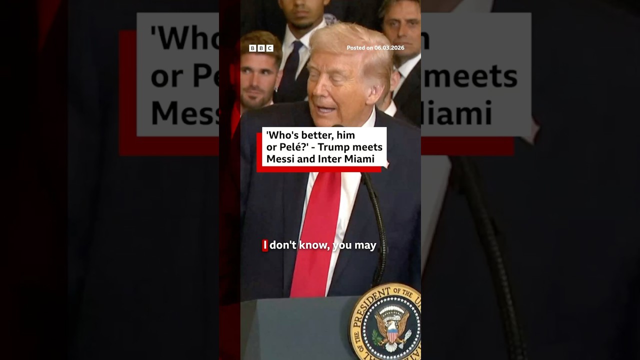 Lionel Messi and his Inter Miami team-mates met President Trump at the White House. #BBCNews