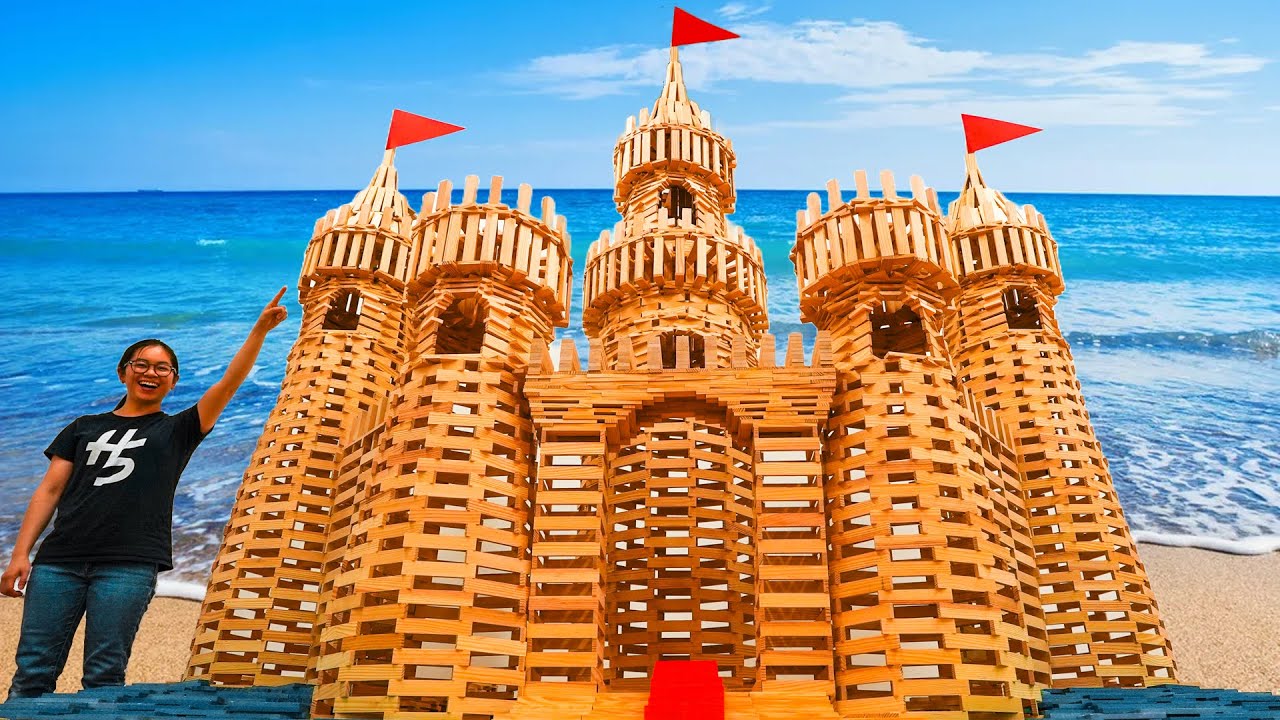 Crashing a Lifesize Domino SANDCASTLE!