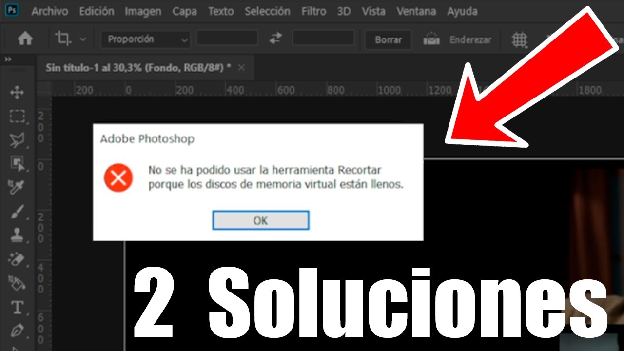 No se ha podido usar la herramienta porque los discos de memoria virtual están llenos