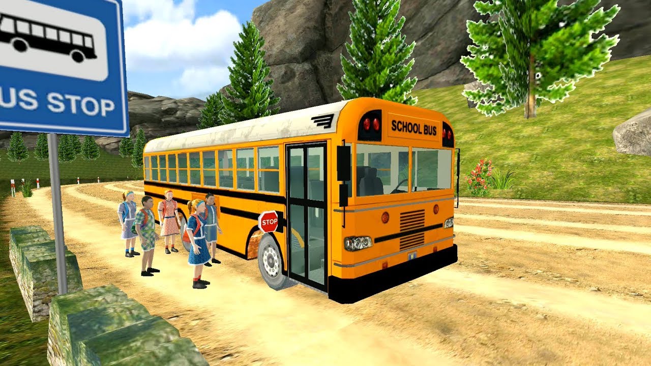 Offroad School Bus Driver - Hill Road Bus Driving - Android Gameplay FHD