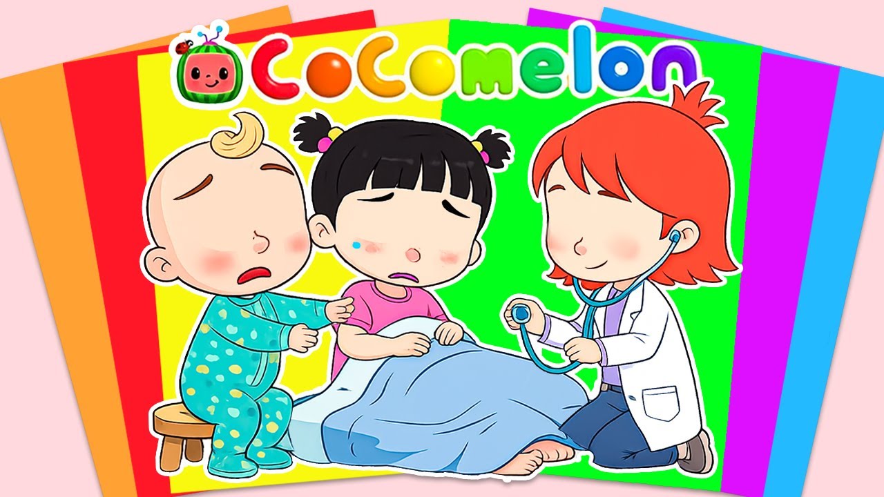 【Paper DIY】Cocomelon Sticker Book Decorating 🌈🩺 JJ, YoYo, Cece| Oddly Satisfying ASMR
