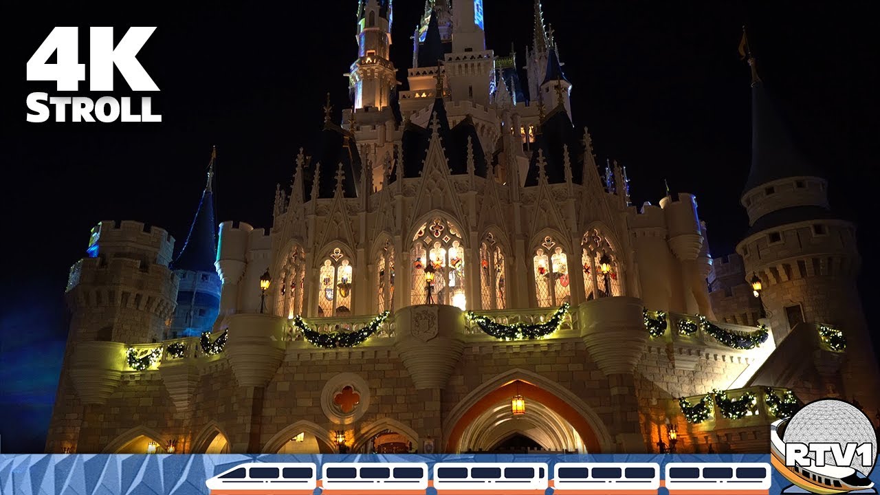 Fantasyland Relaxing Night Stroll - Magic Kingdom - 4K Ultra Low Light