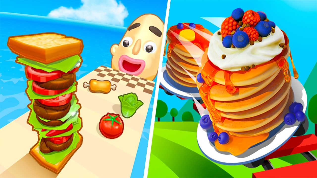 Sandwich Runner VS Pancake Run - All Level Gameplay Android iOS New Update Ep109