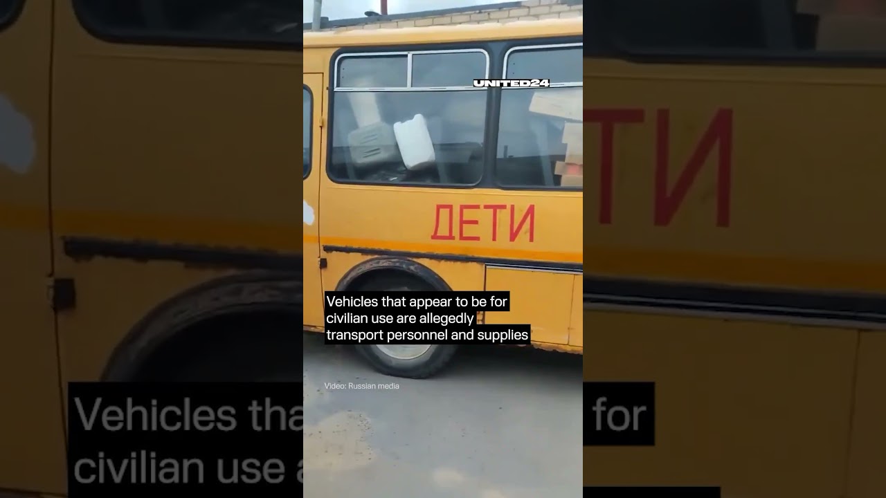 Russian Soldiers Reportedly Use Civilian Buses for Frontline Logistics #warinukraine
