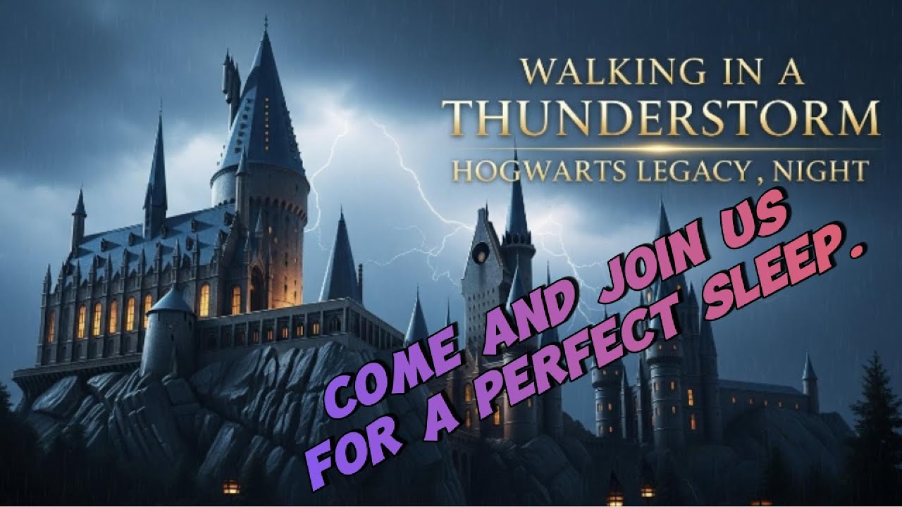 Walking in Thunderstorm at Night in Hogwarts Legacy (First-Person View)