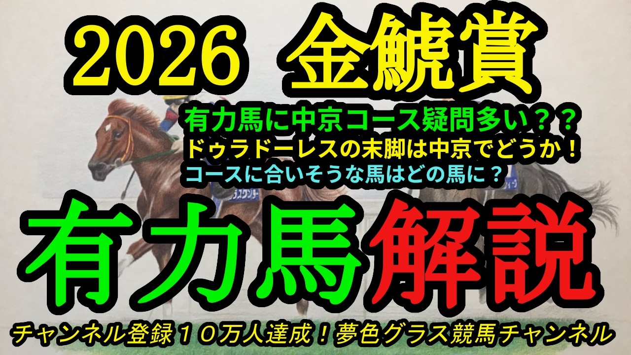【有力馬解説】2026金鯱賞！有力馬に中京コースが合わなそうな馬も？ドゥラドーレスの競馬はどうか？