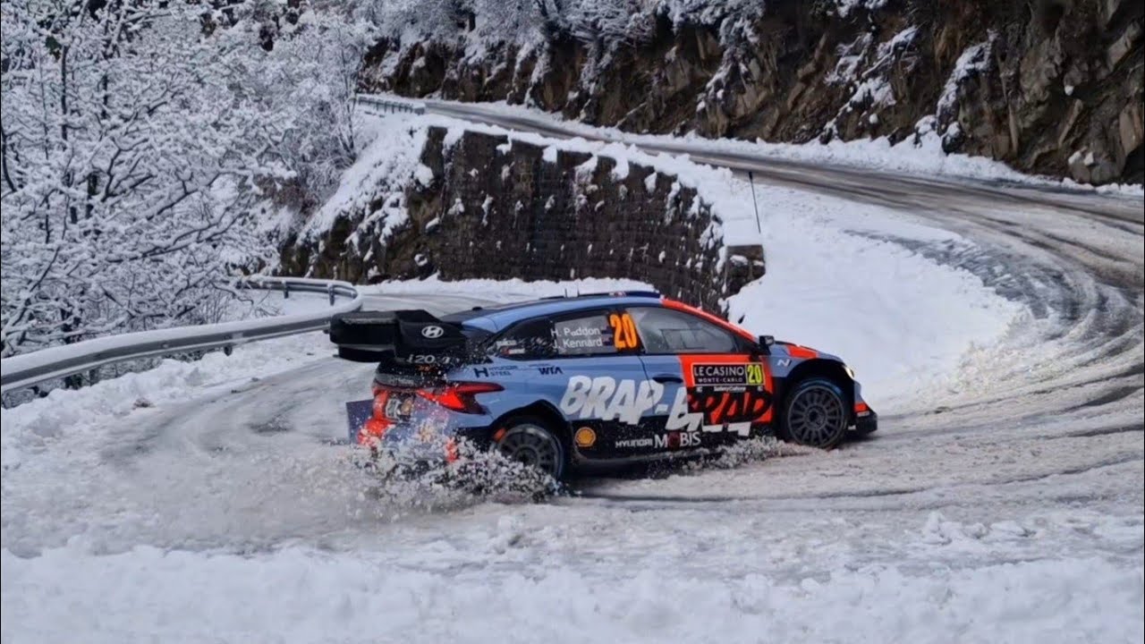 94. Rallye Automobile Monte-Carlo 2026 snowy hairpins at SS14 Col de Braus - La Cabanette