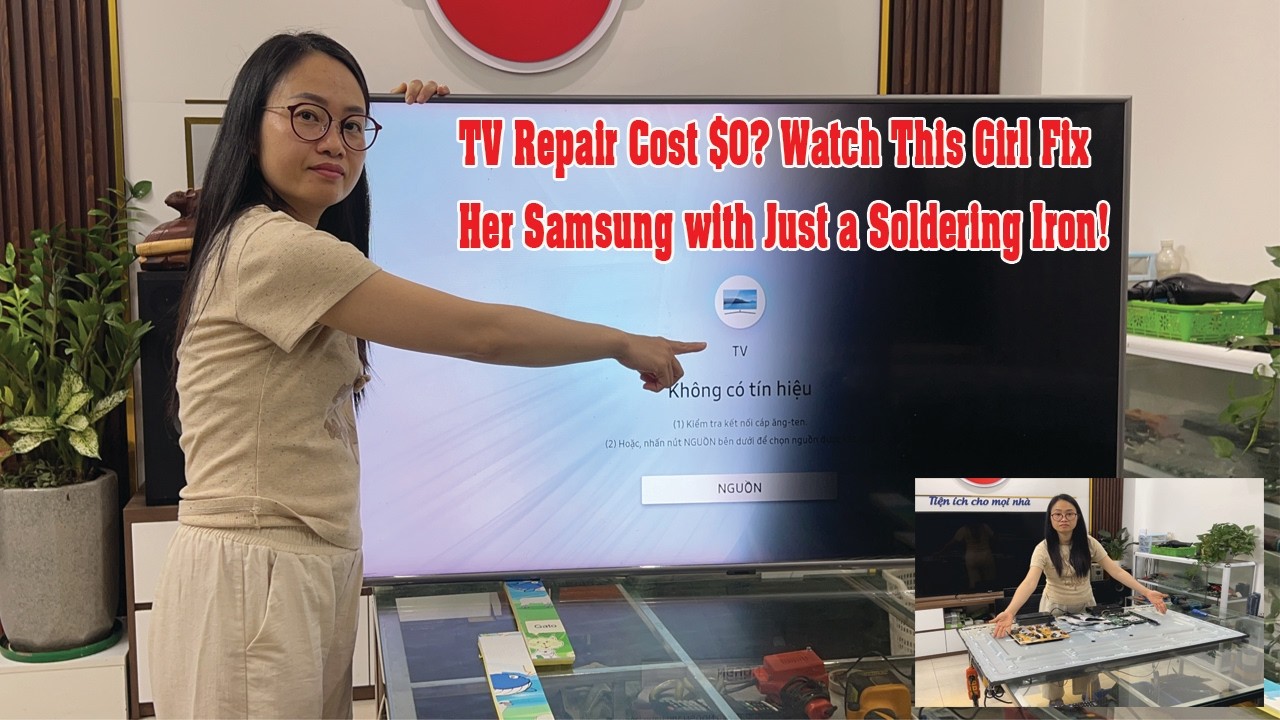 Samsung 55 Inch TV Half Dark? Girl Finds Oxidized Wire and Fixes It for FREE!