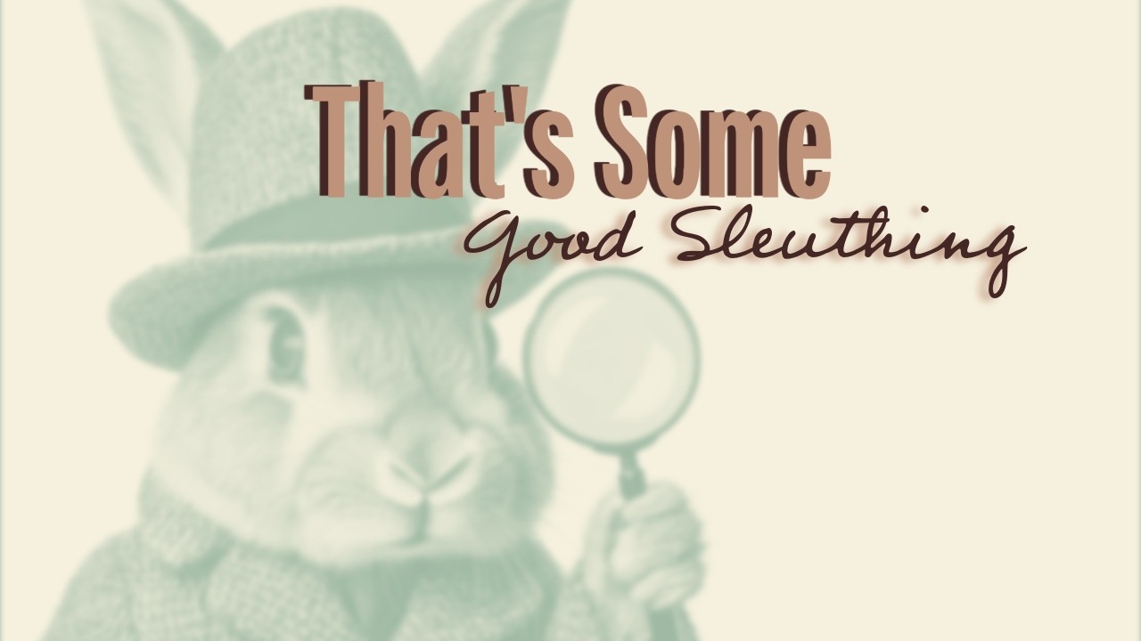 That's Some Good Sleuthing