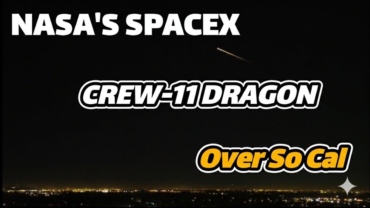 Drone Footage of NASA's SpaceX Crew-11 Dragon Reentry over So Cal, 12:33 AM PST, 1/15/26