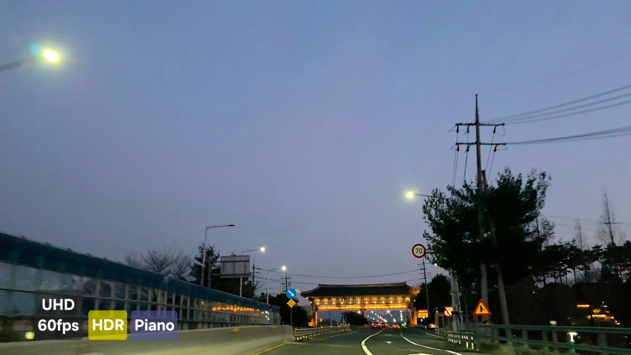 Busan Sunset Drive 🌆 시외에서 부산으로 | Evening Piano & Calm City Entry | 韩国釜山 | 釜山ドライブ