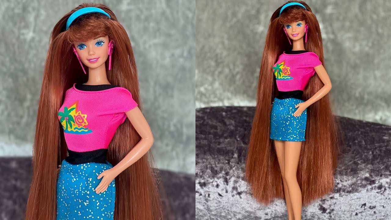Barbie Glitter Hair doll 1993 Unboxing Review. #barbie #barbiecollection #barbiedoll