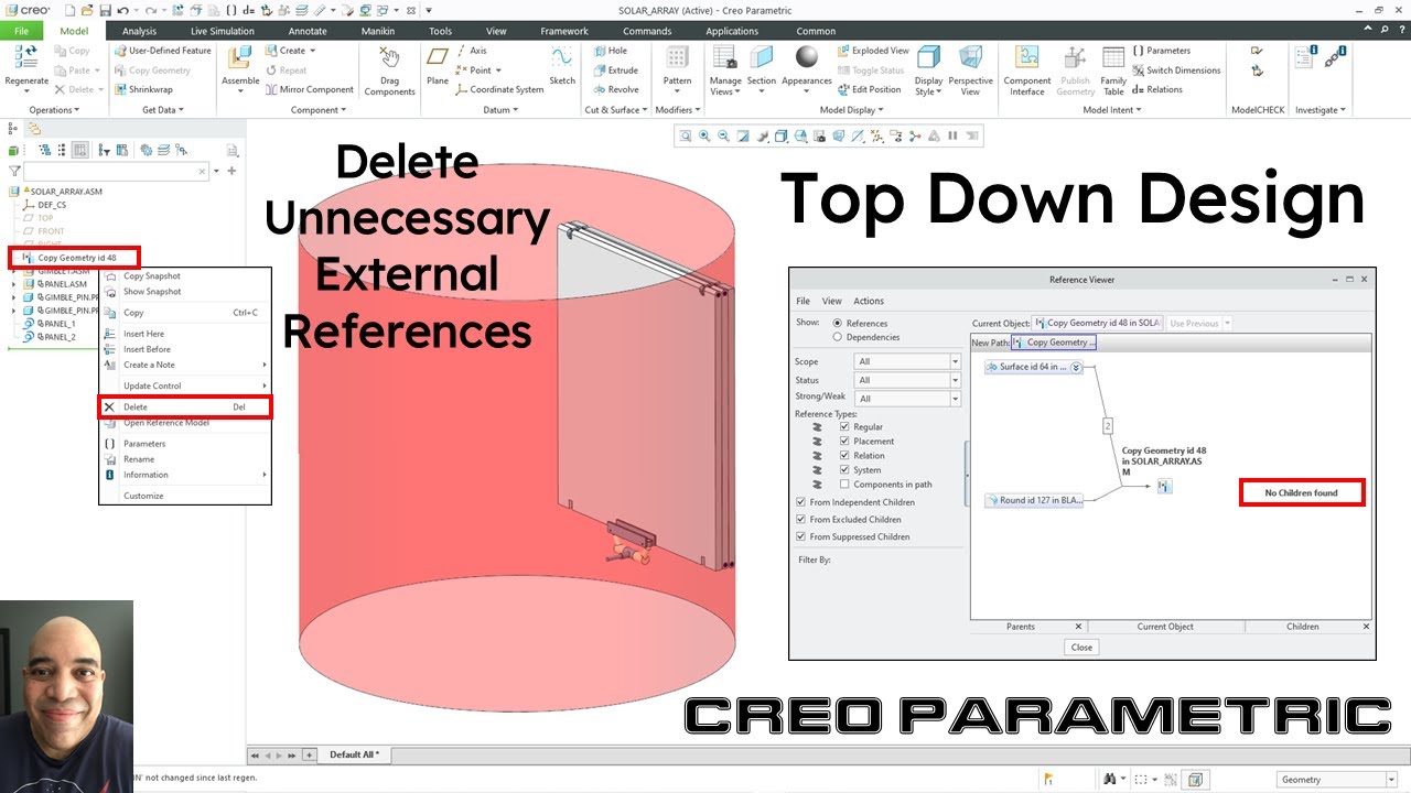 Creo Parametric - Delete Unnecessary External References - Top Down Design