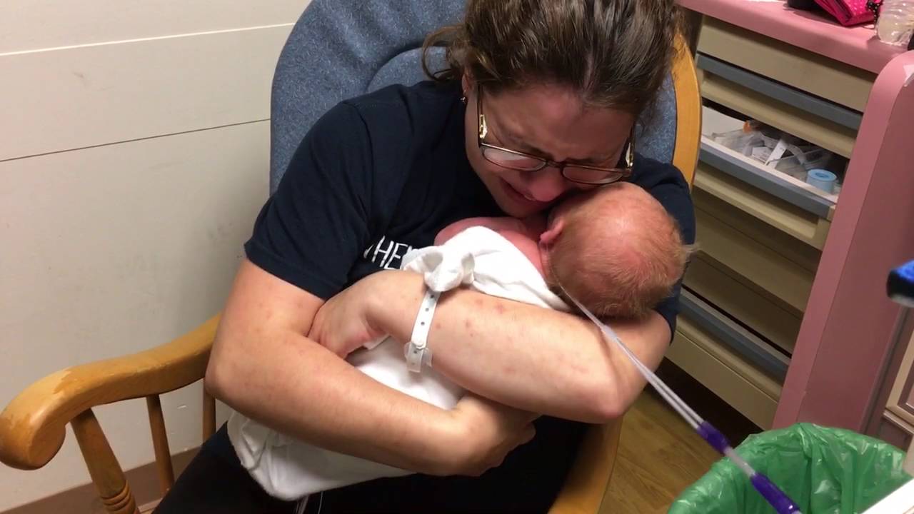 Mom Holds Son for First Time. EMOTIONAL!