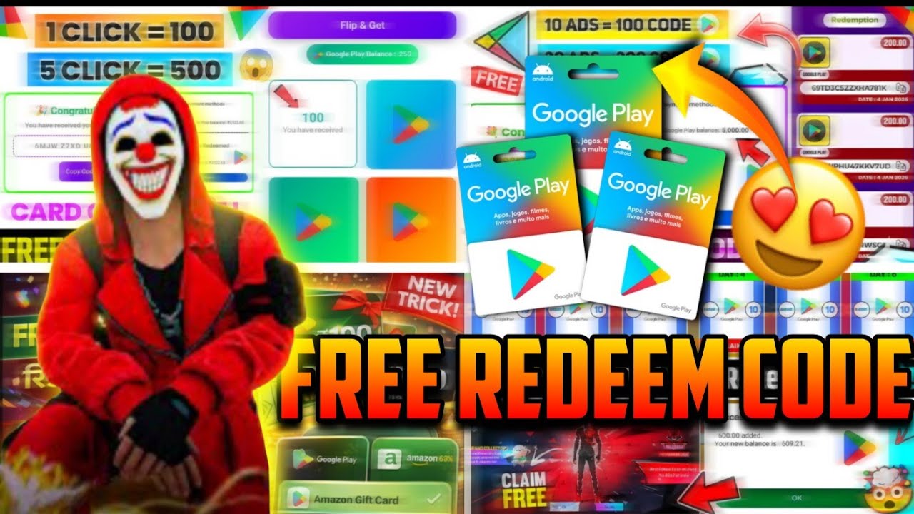 😍FREE REDEEM CODES INSTANT| ₹1000 🥳REDEEM CODE FREE| HOW TO GET GOOGLE PLAY STORE REDEEM CODES FREE